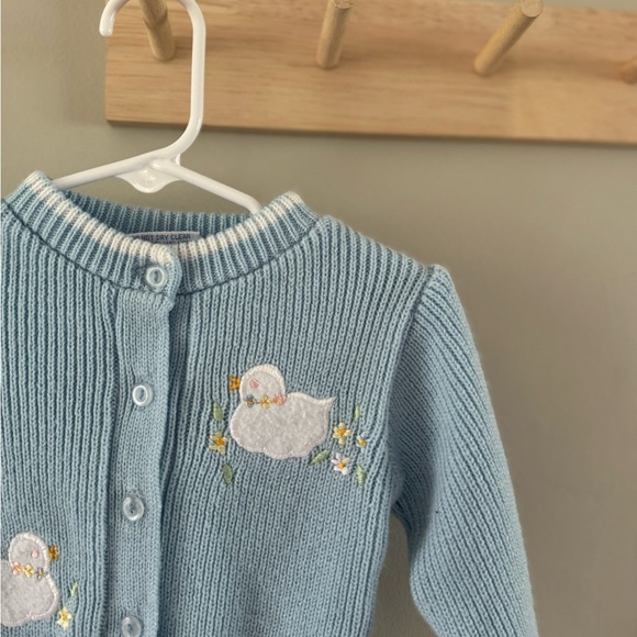Vintage bright eyes Baby Cardigan with Duck Embroidery - Picture 3 of 5